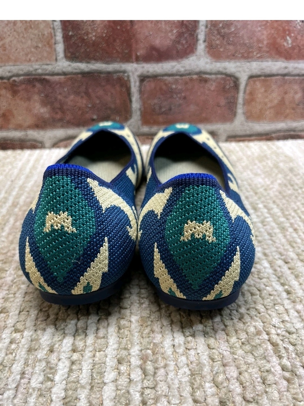 Rothy's Blue, Teal & Cream Knit Ballet Flats - Picture 3 of 10